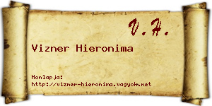 Vizner Hieronima névjegykártya